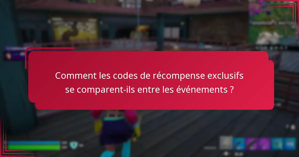 Quels événements promotionnels offrent des codes de récompense exclusifs ?