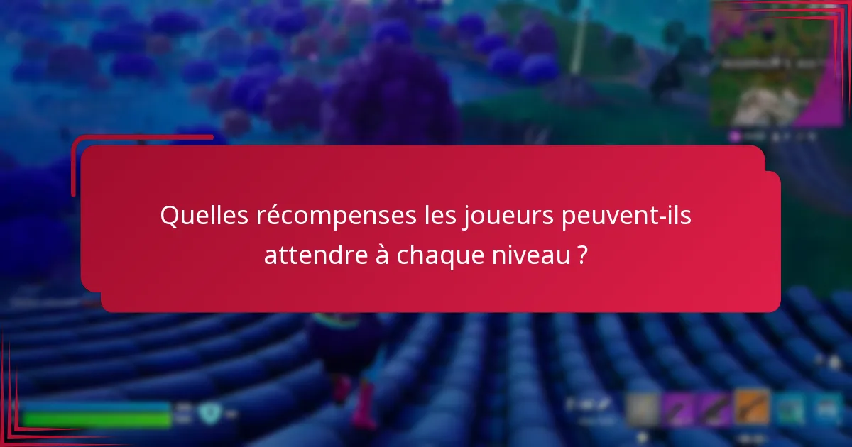 Quelles récompenses les joueurs peuvent-ils attendre à chaque niveau ?